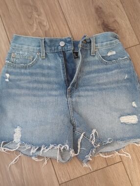 Bdg Aline High-Waist Distressed Denim Shorts - Light Blue